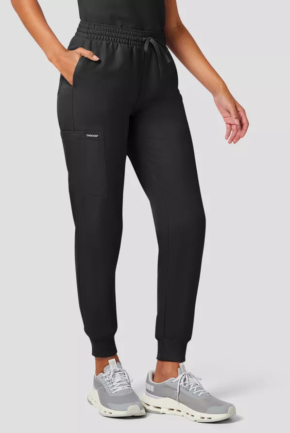 CK00034AP- Women's 5-Pocket Mid Rise Knit Jogger Scrub Pant- Petite