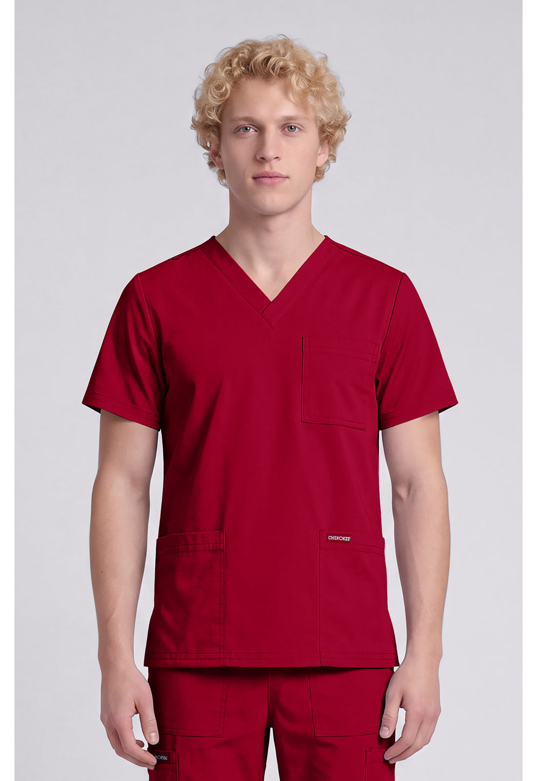 CK783A Men's 3-Pocket V-neck Scrub Top