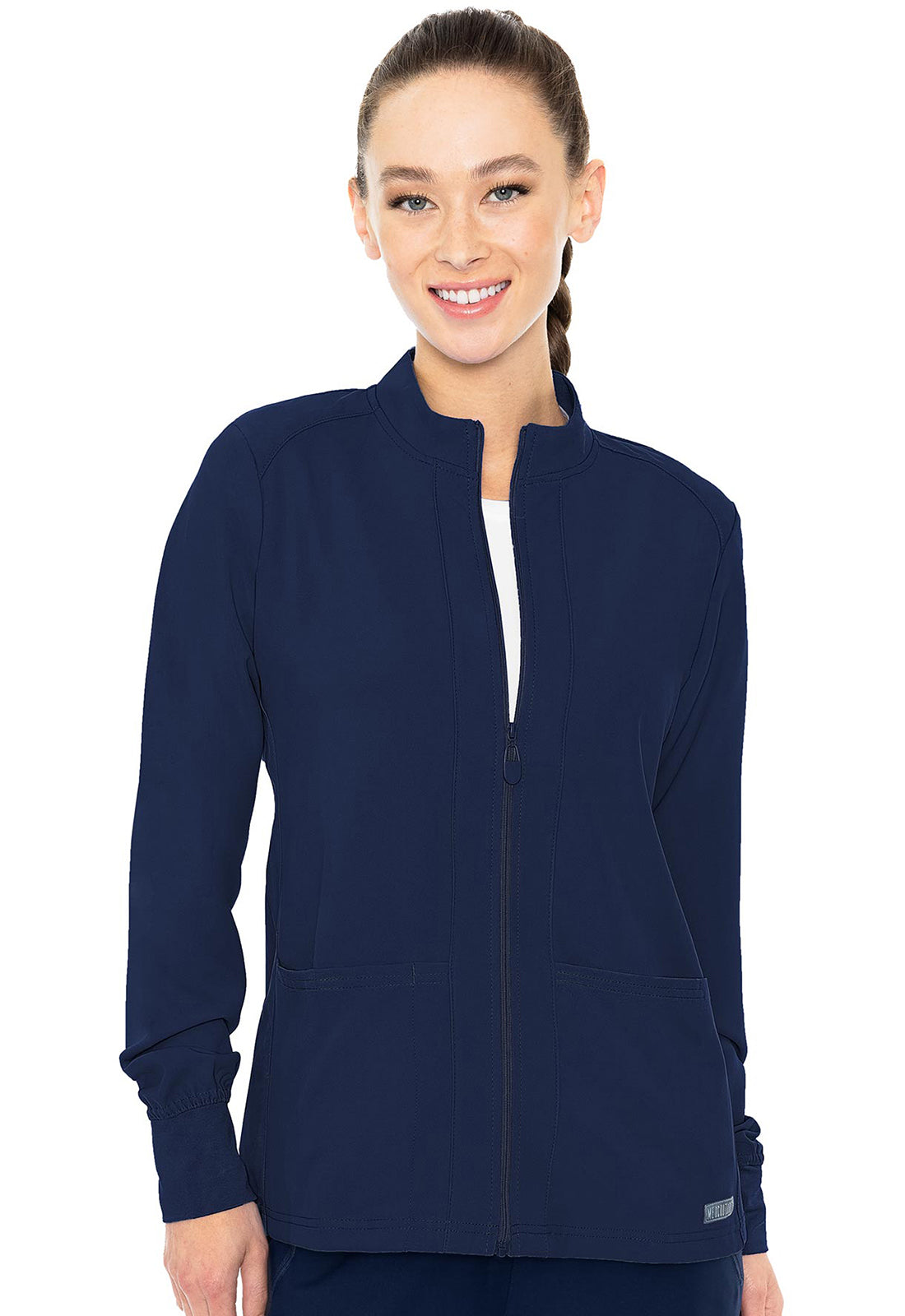 Zip Front Warm-Up With Shoulder Yokes- MC2660- Navy