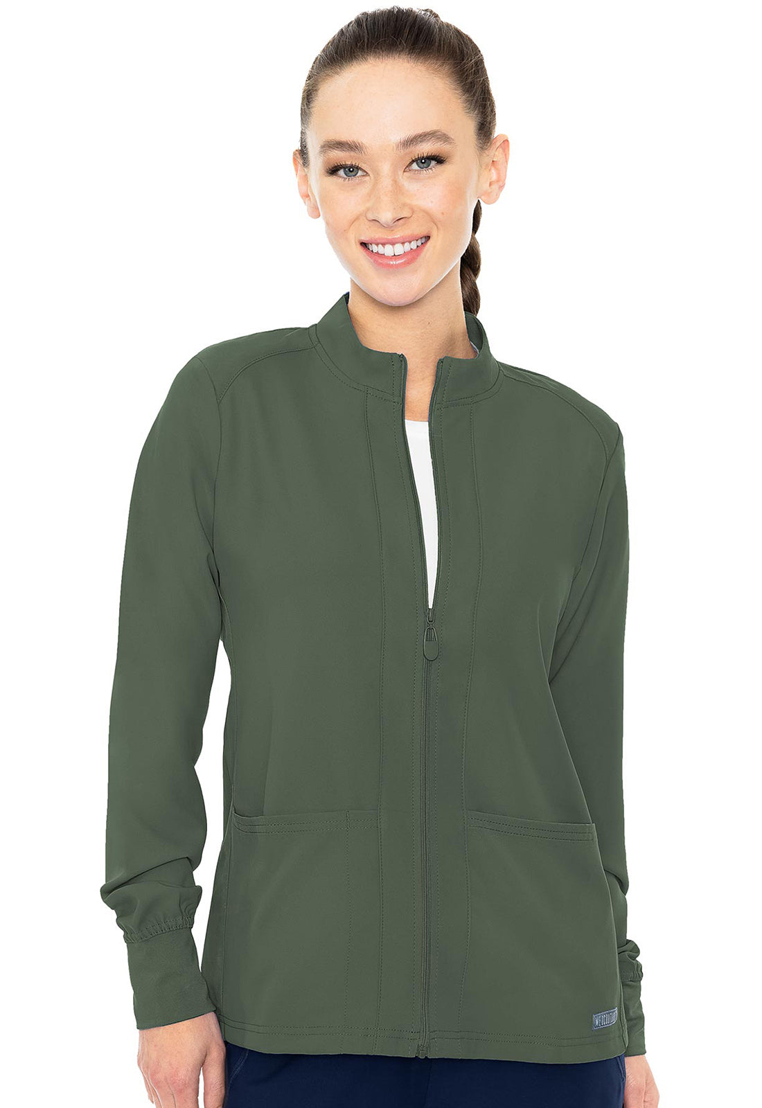 Zip Front Warm-Up With Shoulder Yokes- MC2660- Olive