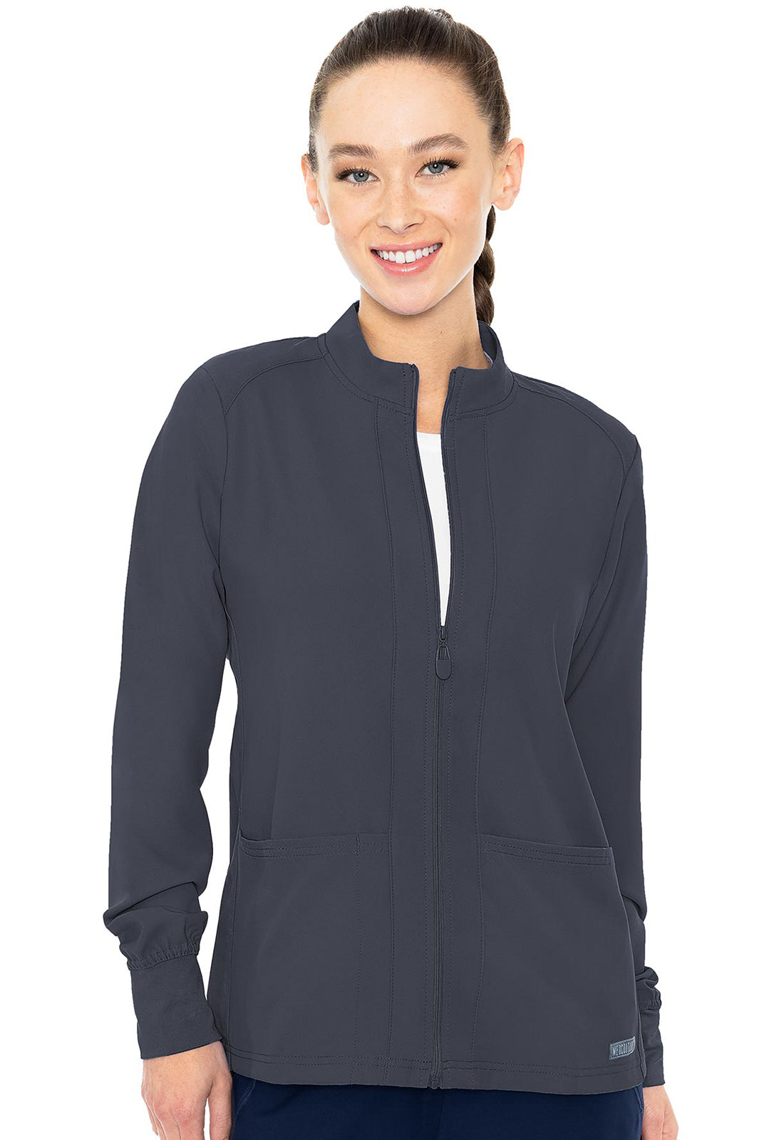Zip Front Warm-Up With Shoulder Yokes- MC2660- Pewter