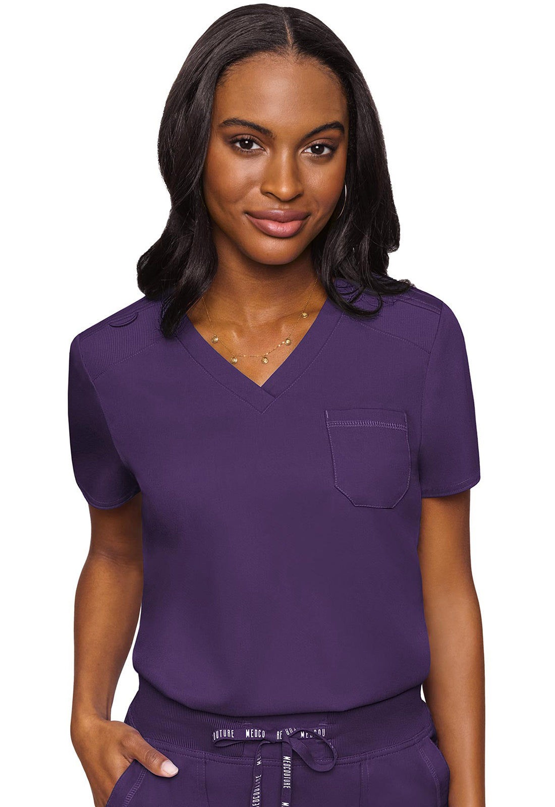 V Neck Tuck In - MC7448- Eggplant