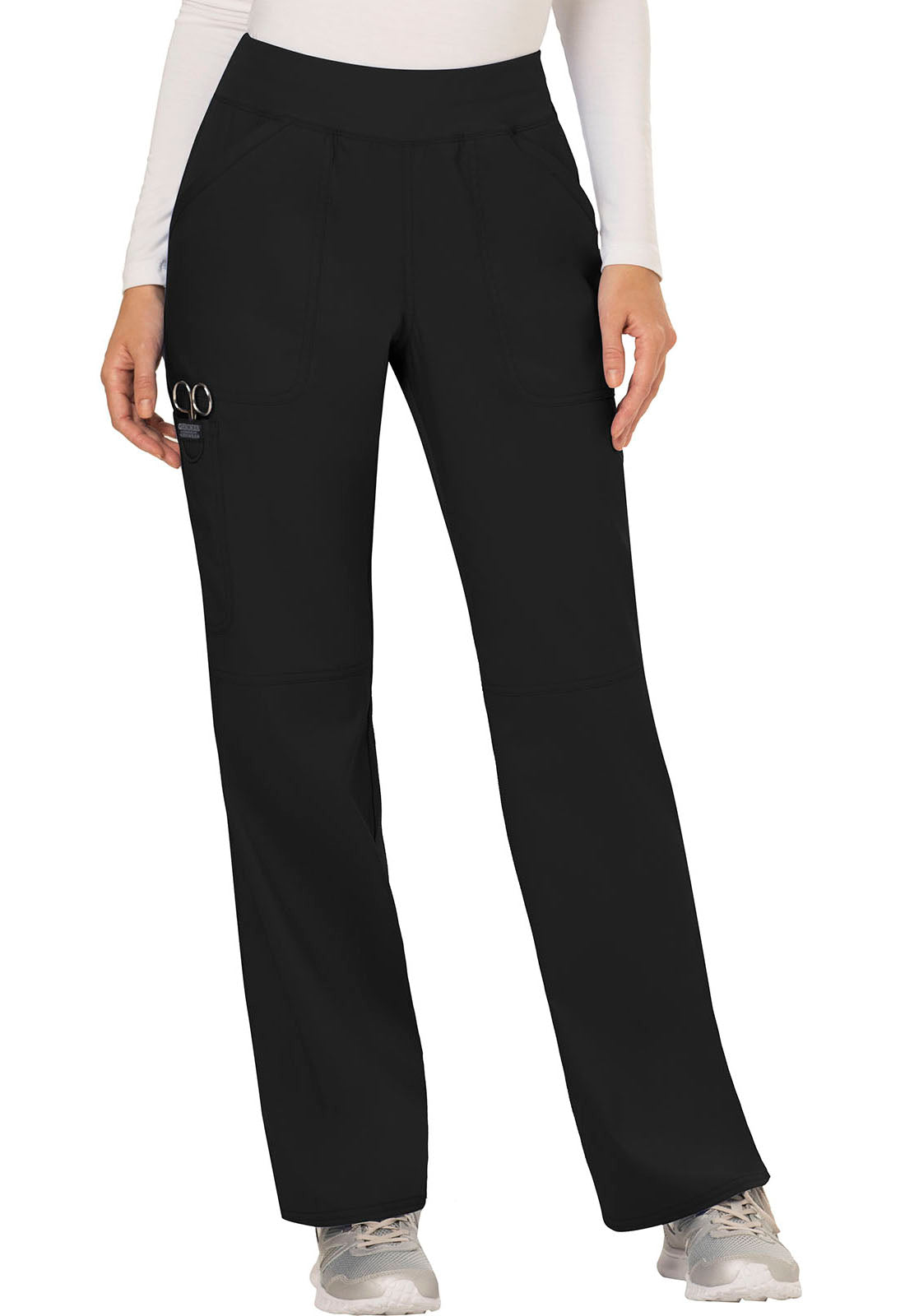 Mid Rise Straight Leg Pull-on Pant- WW110- Black