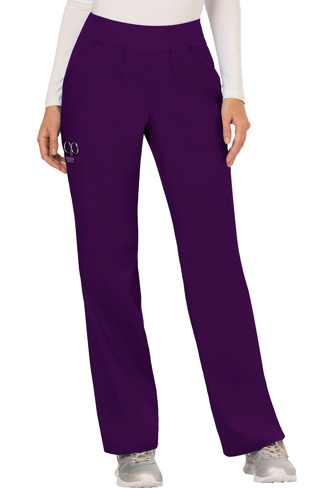Mid Rise Straight Leg Pull-on Pant- WW110- Eggplant