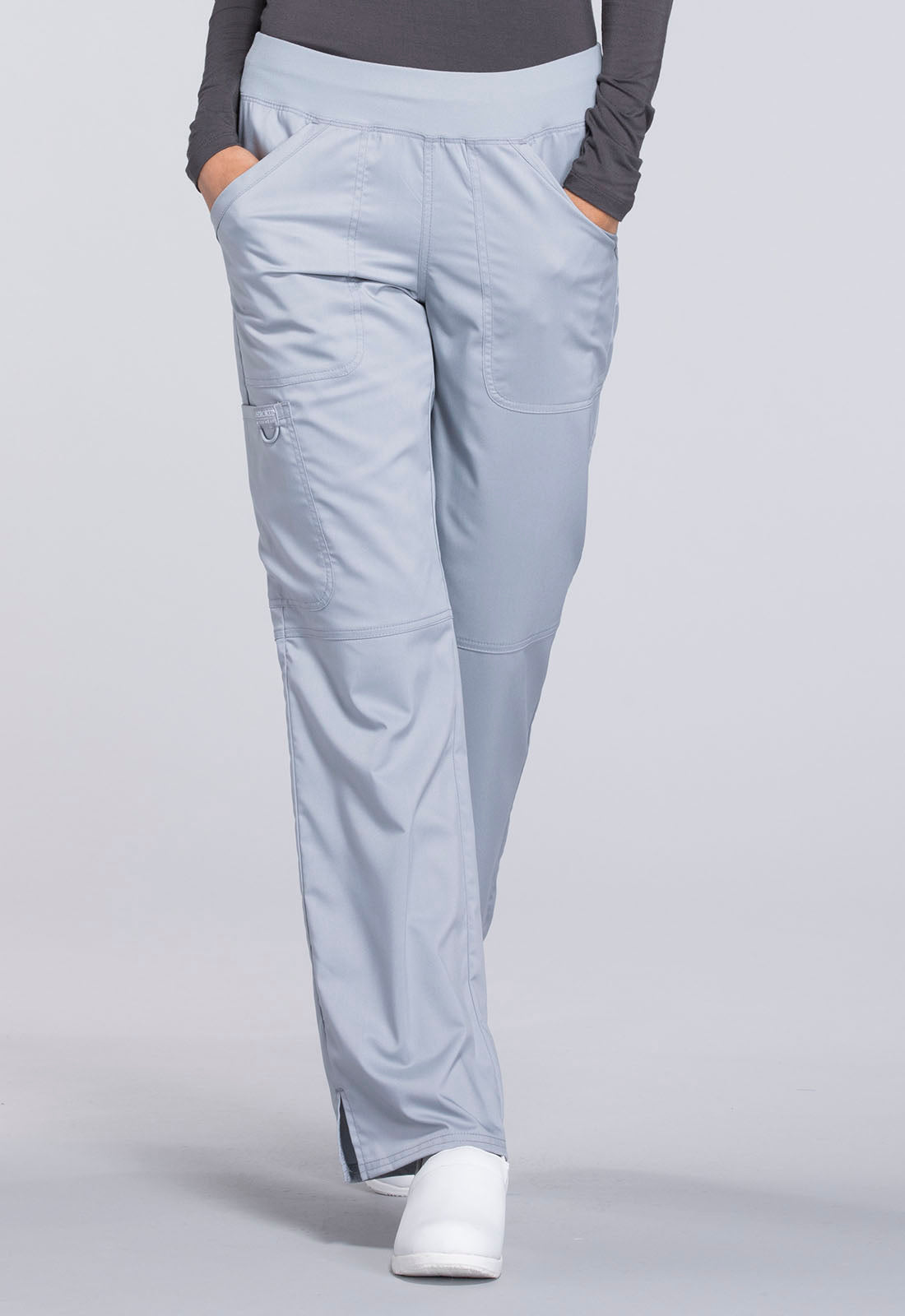 Mid Rise Straight Leg Pull-on Pant- WW110- Light Gray