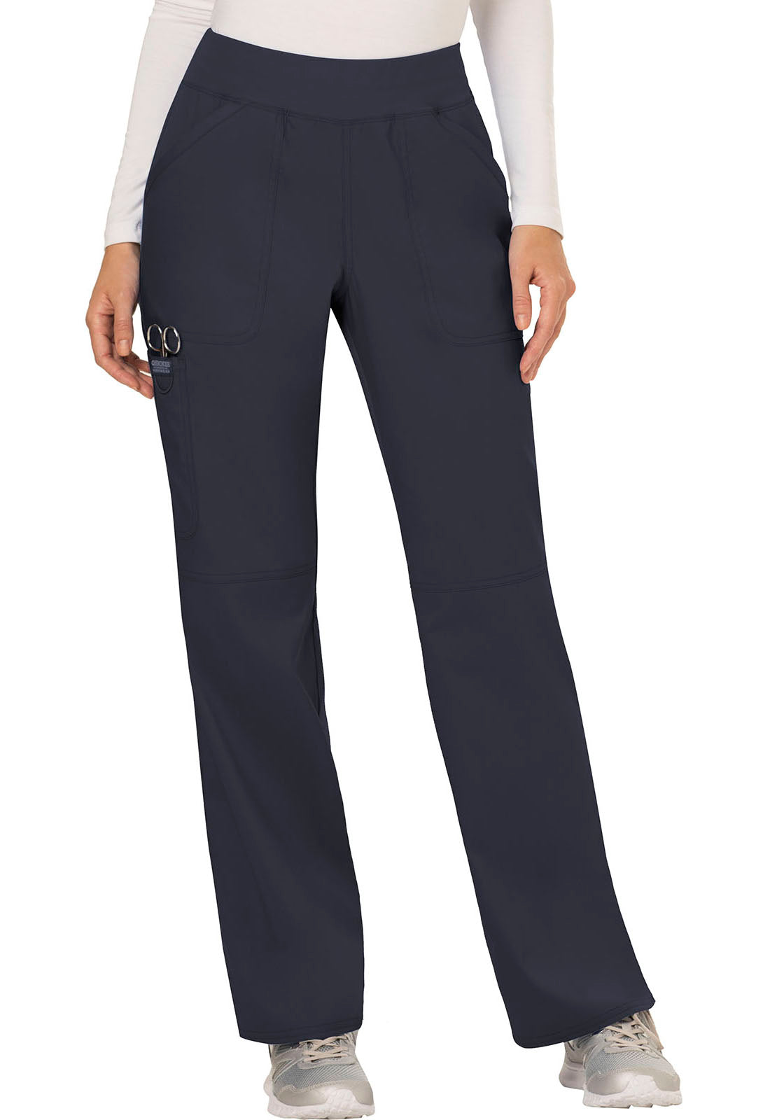 Mid Rise Straight Leg Pull-on Pant- Petite- WW110P- Pewter