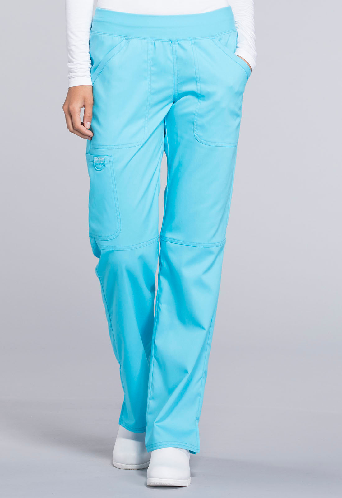 Mid Rise Straight Leg Pull-on Pant- WW110- Turquoise