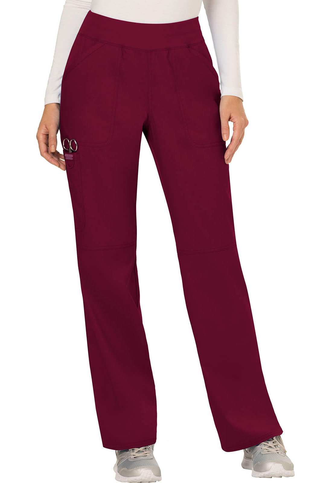 Mid Rise Straight Leg Pull-on Pant- Petite- WW110P- Wine