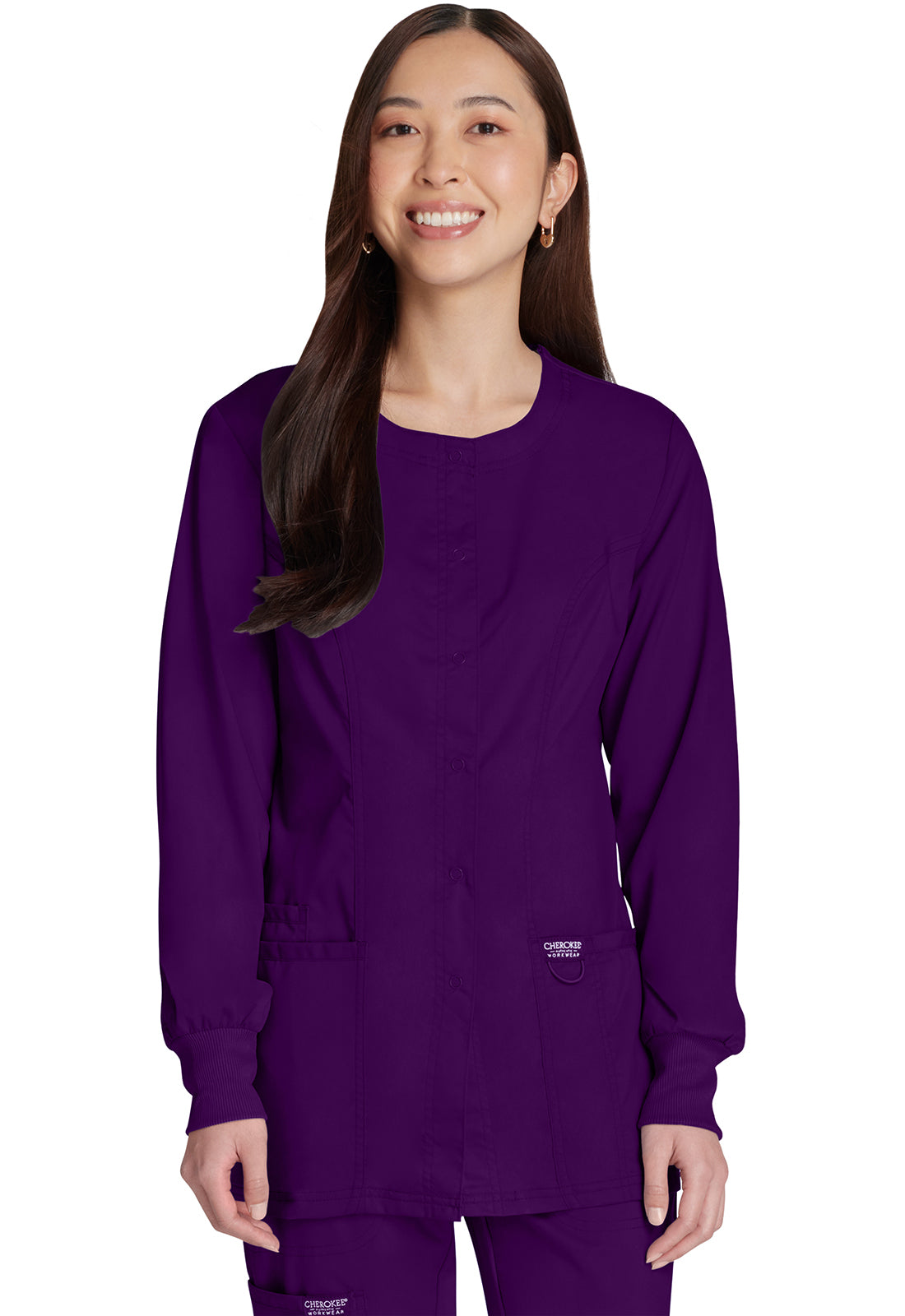 Snap Front Jacket- WW310- Eggplant