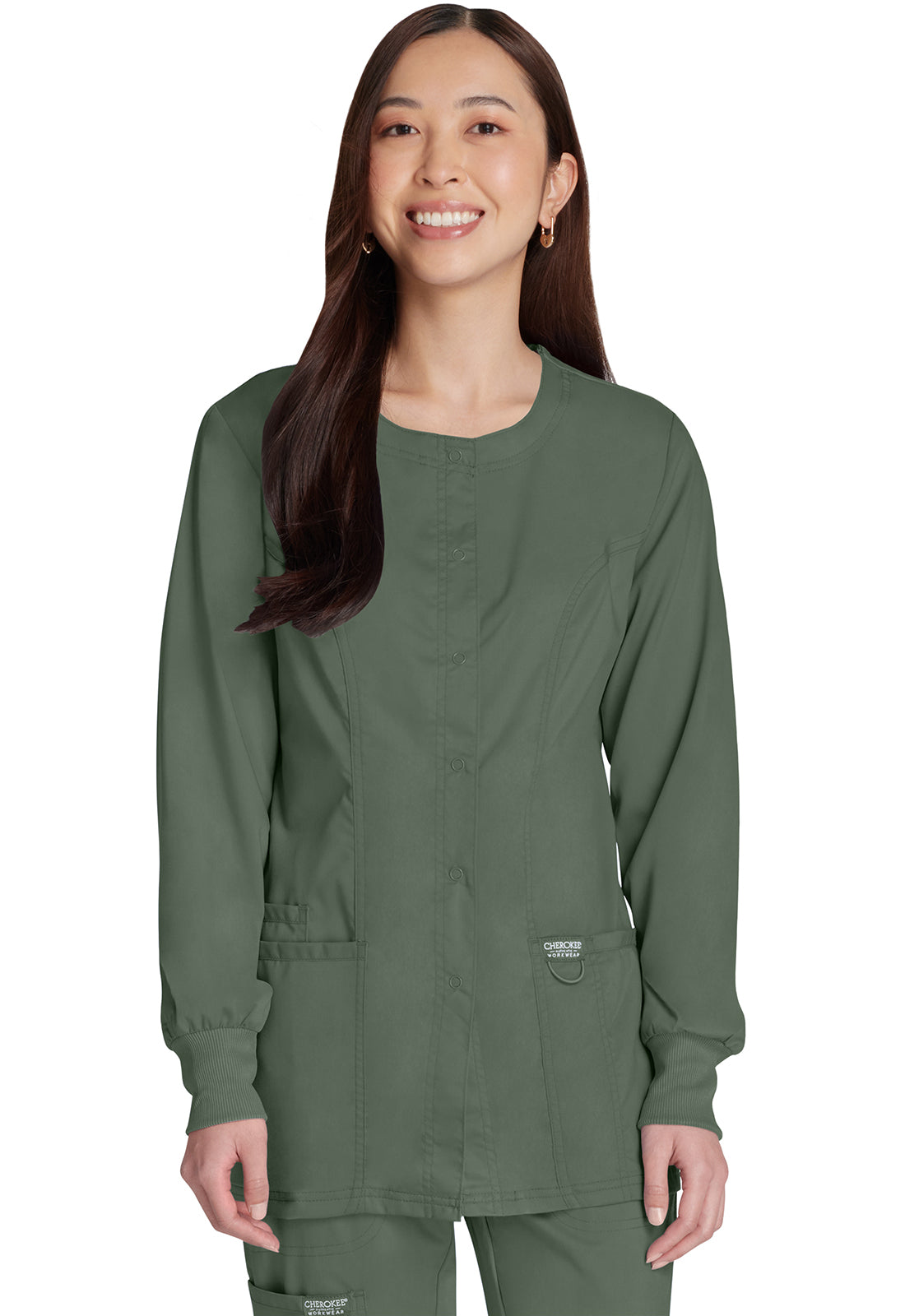 Snap Front Jacket- WW310- Olive
