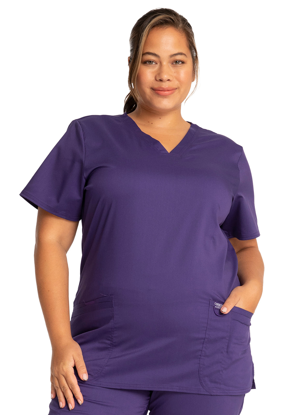V-Neck Top- WW620- Grape
