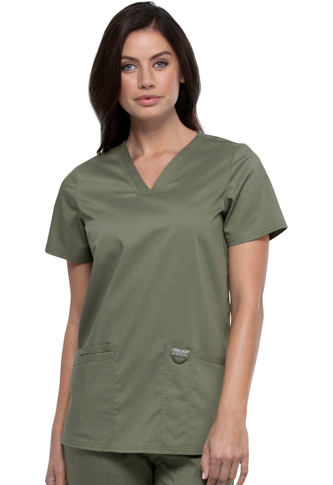 V-Neck Top- WW620- Olive