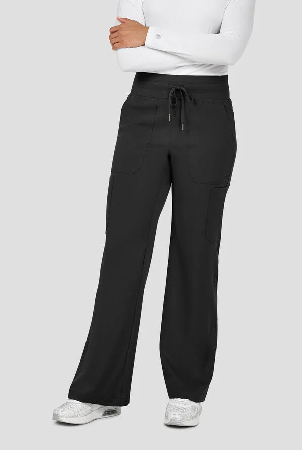 High Waist Cargo Wide Leg Pant-3085P-Black